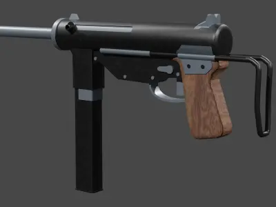 submachine gun 3D model purchase
