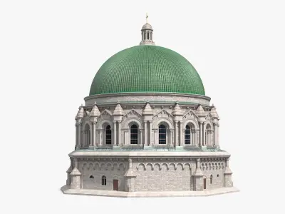 Neo-Byzantine Style Basilica with Stone Facade Green 