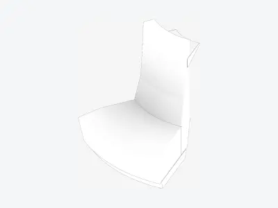 Seating - Contemporary - Extension - High Back - Round Low-poly 3D model