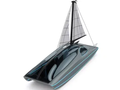 Electric Sailboat 3D model
