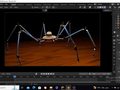 3d spider robot riged  3D model