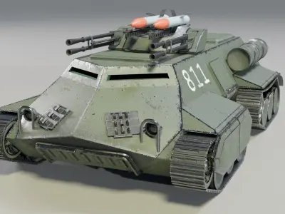 Heavy armored personnel carrier RedAlert LowPoly GameReady Low-poly 3D model