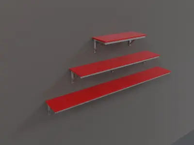Industrial Workshop Wallshelves PBR Low-poly 3D model
