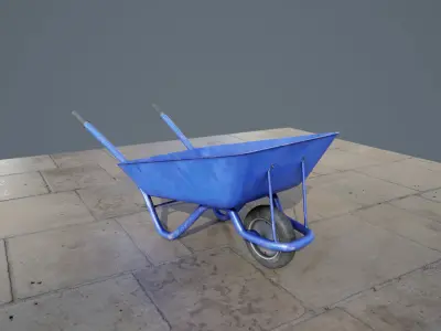 Wheelbarrow Assets Free low-poly 3D model
