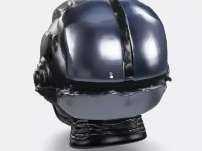 Cyber Solid VisorHelmet Low-poly 3D model