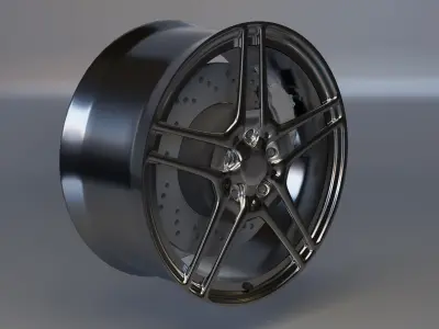 luxury sport car wheel Free 3D model