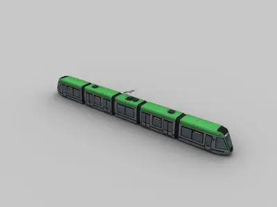 Low Poly Tram 13 Low-poly 3D model