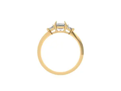 Emerald 3 Stone Ring 3D print model purchase