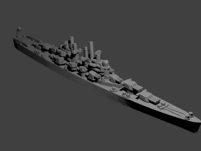 US Cleveland Class Cruiser Warship 3D print model