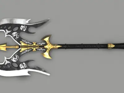 Medieval Axe Melee Weapon 3D model