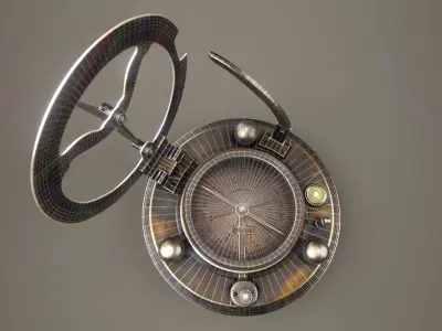 Vintage Compass Low-poly 3D model
