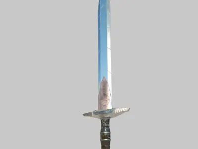 Sword Low-poly 3D model 5