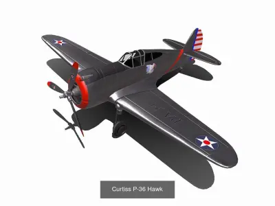 World War Fighter Planes Collection Low-poly PBR 3D Model Pack