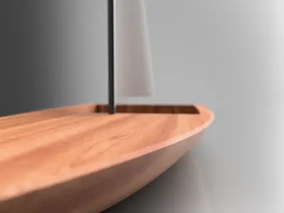 Minimalist Wood Boat 3D model