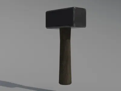 Old Low poly Hammer Low-poly 3D model