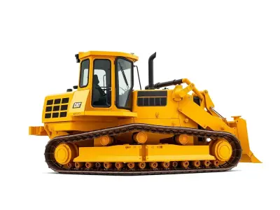 Bright Yellow Bulldozer model pack Low-poly 3D model