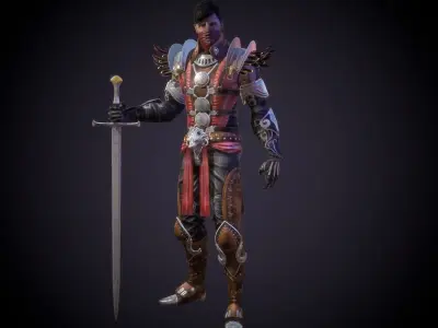 Character Warrior Low-poly 3D model
