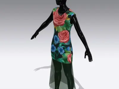 Female Cloth Dress Low-poly 3D model