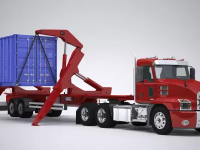 US Semi-Truck with Sidelifter 3D model