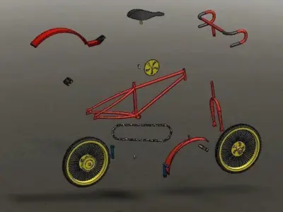 Bicycle with wheels Free 3D model