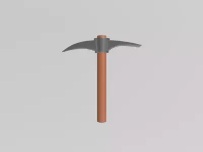 Stylized Low-Poly Pickaxe Low-poly 3D model