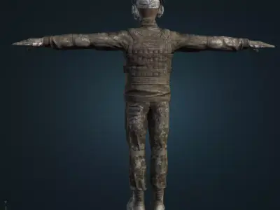 Realistic free 3D soldier Free low-poly 3D model