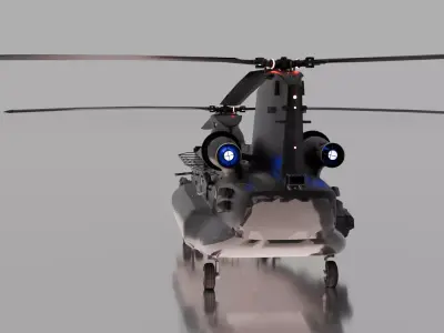 Military Heavy Transport Helicopter  Low-poly 3D model