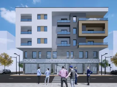 Modern Commercial And Residentiel Building Low-poly 3D model