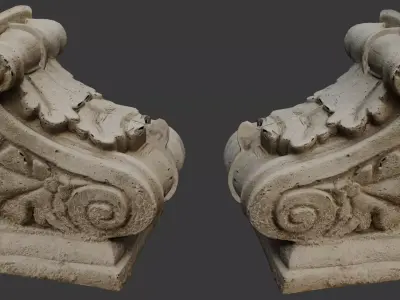 Antique Stone Corbel 3D Scan Low-poly 3D model