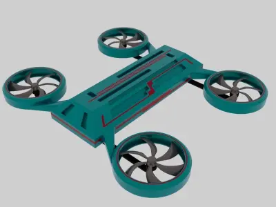 Drone toy with four wheels 3D model