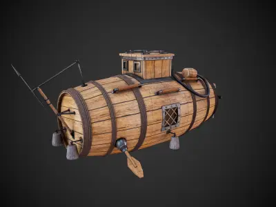 The first Russian submarine  Low-poly 3D model