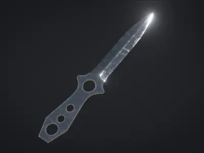 Throwing knife PBR Game Ready Low-poly 3D model