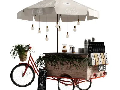Coffee bike mobile set 2 3D model
