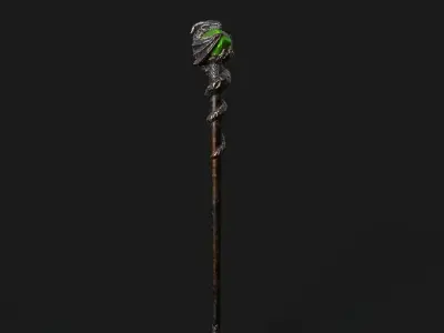 Staff 03 V2 Low-poly 3D model