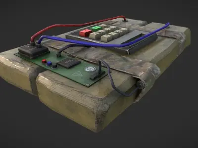 C4 Bomb Low-poly 3D model buy