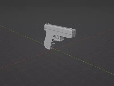Simple Glock Low-poly 3D model