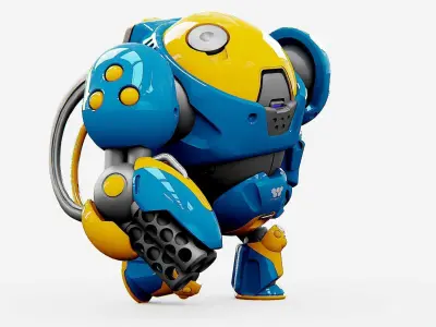 MILITARY BOT SF-500 Rigged for Unreal Engine - Unity - MIXAMO  3D model