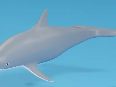 Cartoon Dolphin 3D model buy