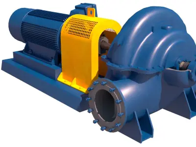 bomba doble succion 3D model