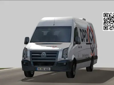 Volkswagen Crafter DPD Low-poly 3D model