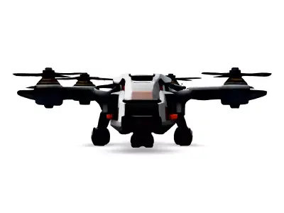 Futuristic Quadcopter Drone Transport Low-poly 3D model