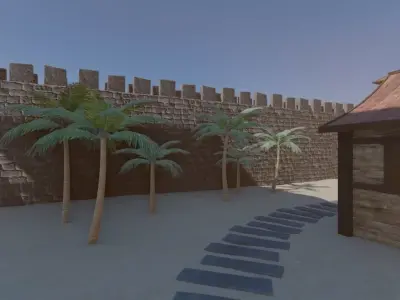 Desert Fortress Village 3D model