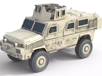 RG 33 Light Armored Vehicle MRAP Low-poly 3D model