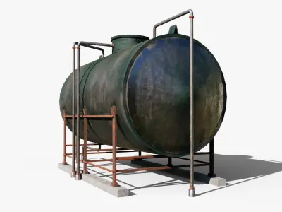 Rooftop Water Tank Low-poly 3D model