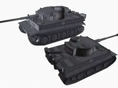 Tiger 1 German Heavy Tank Low-poly 3D model