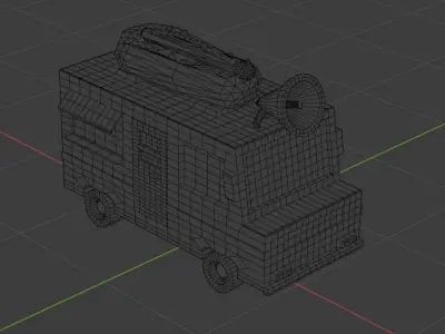 Hot Dog Truck Low-poly 3D model