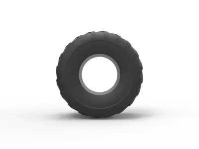 Monster Jam tire 31 Scale 1 to 25 3D print model