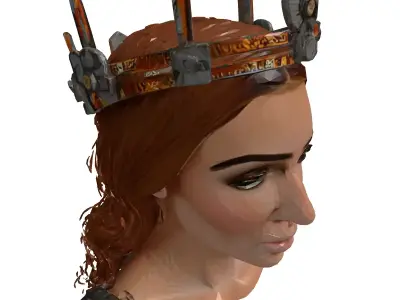 Steampunk Industrial Crown Headpiece 3D model