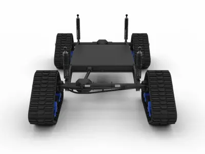 Chassis for vehicle with Mattracks Suspension tracks 3D model
