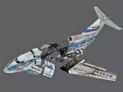 crashed Plane Low-poly 3D model buy